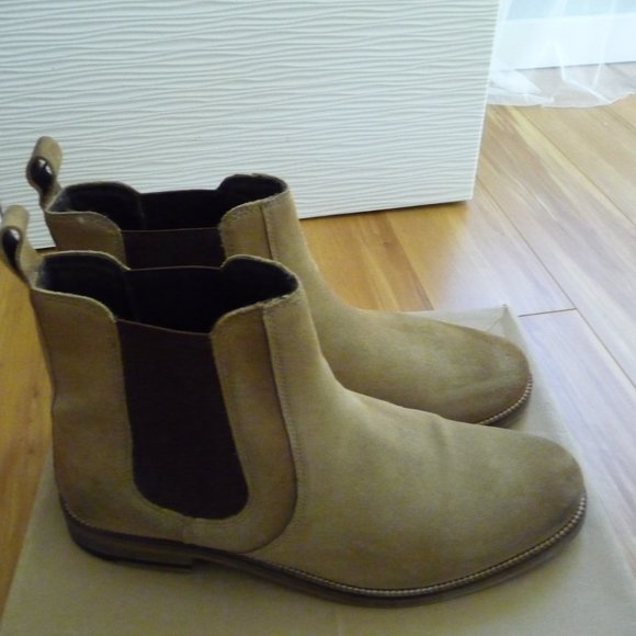 CREVO MEN S DENHAM CHELSEA BOOT TAN DISTRESSED GENUINE SUEDE SIZE 11 USED - Picture 2 of 10